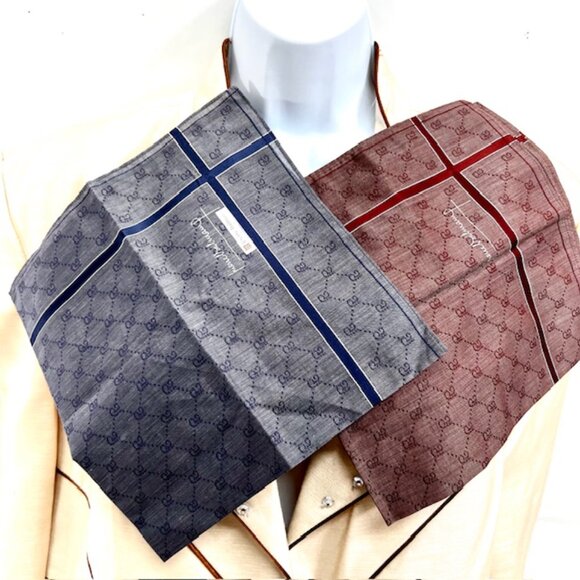 Pierre Balmain Other - New 2 Classic Pierre Balmain  handkerchiefs cotton/si;k 19" Burgendy Blue (68)